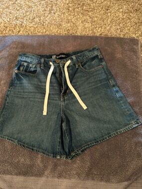 GAP Denim Blue Drawstring Midrise Shorts
